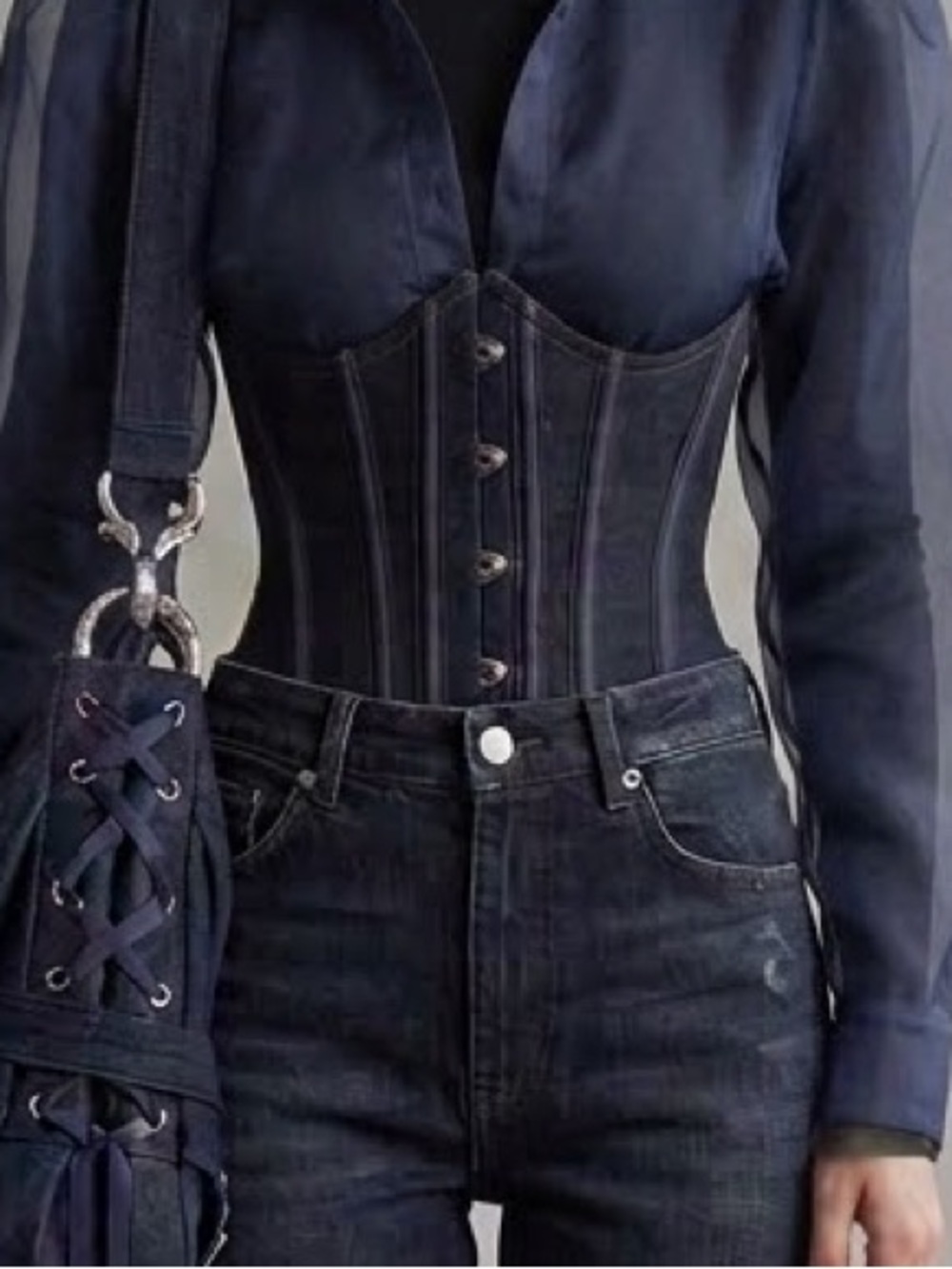 Coquette Denim under Chest Corset